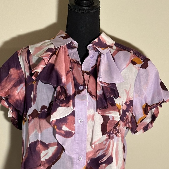 Escada Floral Ruffle Blouse - Picture 5 of 10